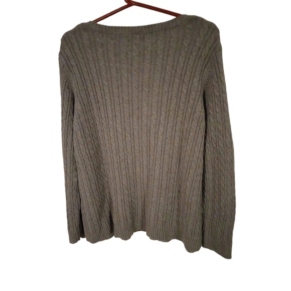 Croft & Barrow Cable Knit Gray Sweater V-Neck Warm Minimalist Business Casual XL - Picture 6 of 8